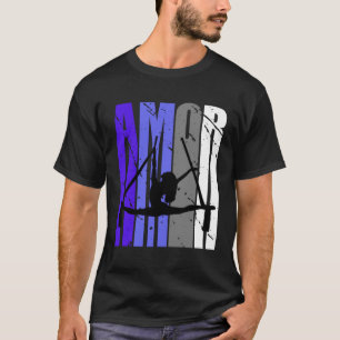 T-shirt Purple Rétro Amor Air Yoga Fan Aérialist Squad Vin