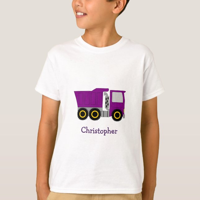 T-shirt Purple Truck Design Personalised (Devant)