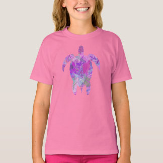 T-shirt PURPLE TURTLE DE MER avec DESIGN DE PEINTURE T SHI