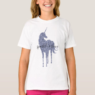 T-shirt Purple Unicorn Parties scintillant personnalisée