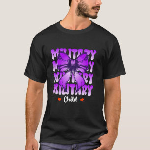 T-shirt Purple Up For Military Child Camo Girl Coquette Bo
