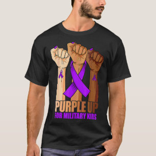 T-shirt Purple Up For Military Kids Leed Hand
