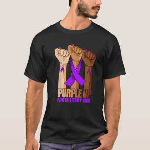T-shirt Purple Up For Military Kids Leed Hand