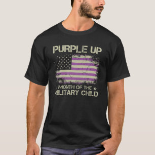 T-shirt Purple Up For Military Kids Patriotes Army Maman A