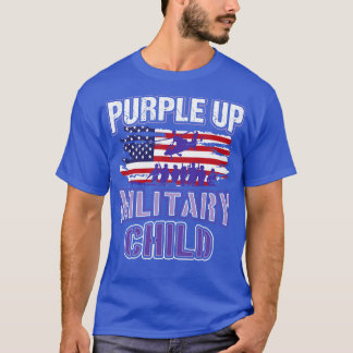 T-shirt Purple Up Militaire Enfant Américain Drapeau Sensi
