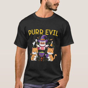 T-shirt Purr Evil Halloween Chats sorcières Funny Chats éf