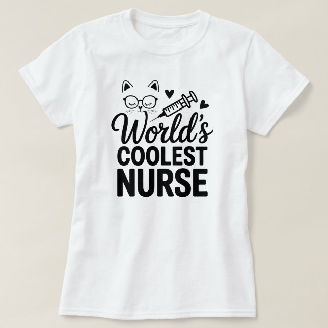 T-shirt Purr-fect Nurse Tee – For Cat-Loving Healthcare He (Design devant)