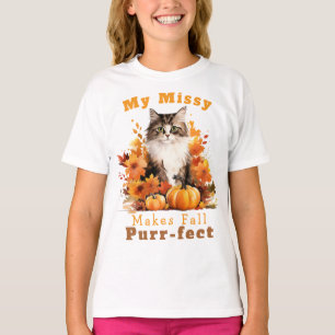 T-shirt Purr-fect personnalisé Chat d'automne Missy