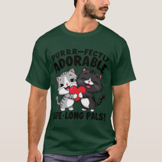 T-shirt purr fêter vie parfaitement adorable longs potes m