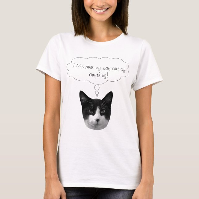 T-shirt Purr My Way Out of Anything Dames Tee (Devant)