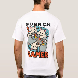T-shirt Purr On Gamer - Conception De Jeu De Chat Cute