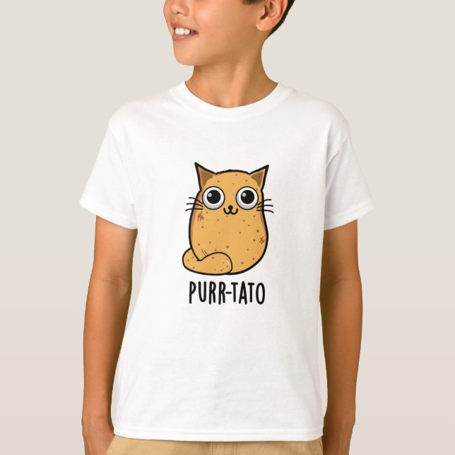 T-shirt Purr-tato Funny Chat Pun de pomme de terre (Devant)