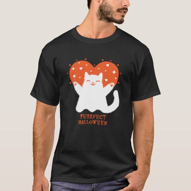 T-shirt Purrfect Halloween design chaton mignon (Devant)