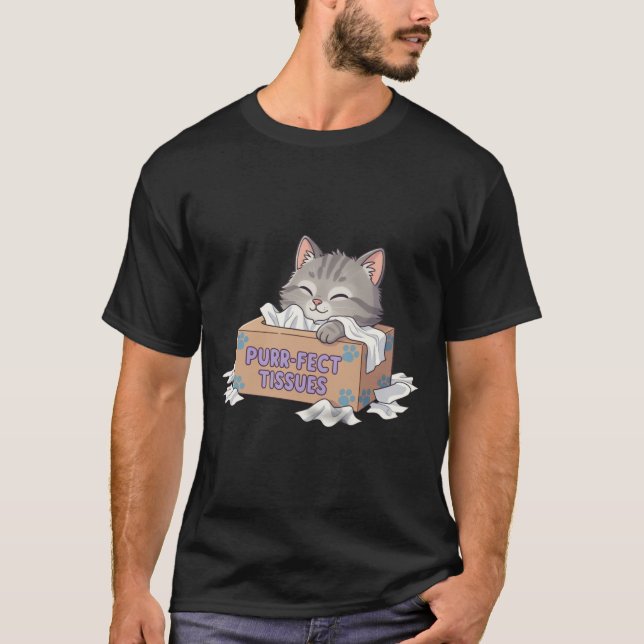T-shirt Purrfect Tissue Box Cat (Devant)