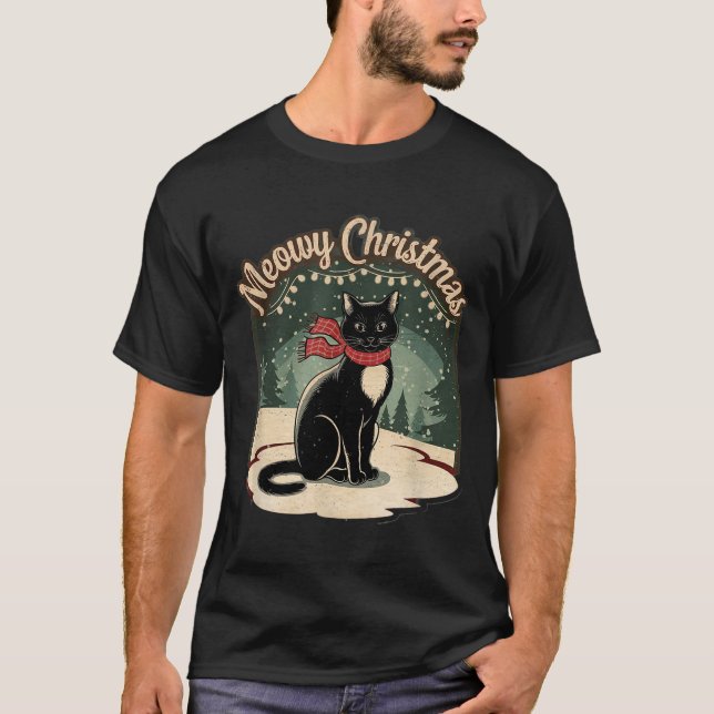 T-shirt Purrfectly Cozy Family Christmas Pajamas - Meowy C (Devant)