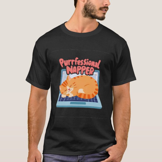T-shirt Purrfessional Napper Cat Humor (Devant)