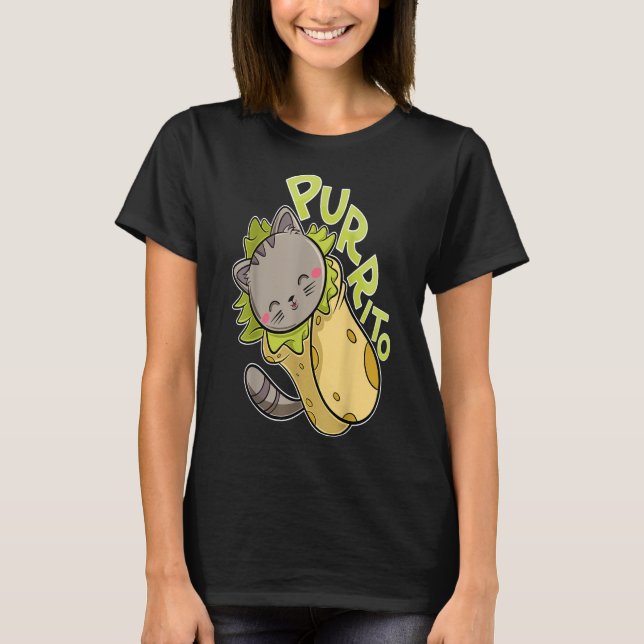 T-shirt purrito t drôle chat pun burrito taco (Devant)