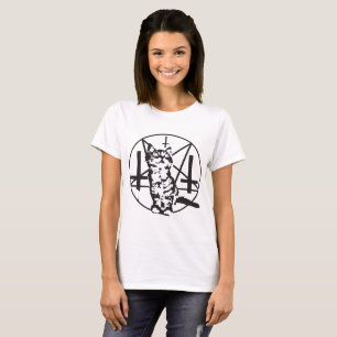 T-shirt Purrrr Evil Satanic Cat Kitten Baphomet baseball