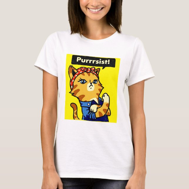 T-shirt Pursist, Pursist de chat, pursist de chat (Devant)