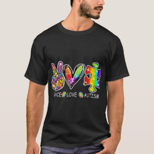 T-shirt puzzle autisme mois sensibilisation signe de paix,
