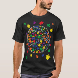 T-shirt Puzzle Basketball Autisme Sport Sensibilisation su