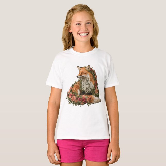 T-shirt Puzzle brodé Forest Fox (Devant entier)