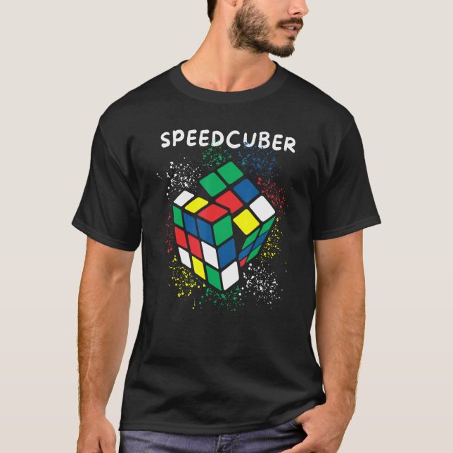 T-shirt Puzzle de découpage de vitesse Cube de résolution  (Devant)