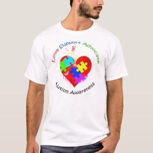 T-shirt Puzzle de l'autisme sur le coeur