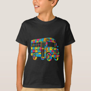 T-shirt Puzzle de l'autobus scolaire Sensibilisation sur l