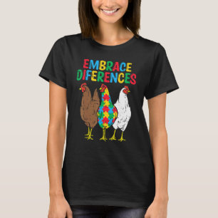 T-shirt Puzzle de poulet Adopter les différences Sensibili