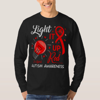T-shirt Puzzle de ruban Sensibilisation sur l'autisme roug