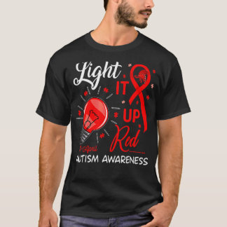 T-shirt Puzzle de ruban Sensibilisation sur l'autisme roug