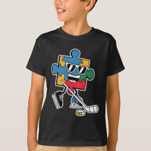 T-shirt Puzzle Ice Hockey Sensibilisation sur l'autisme Sp