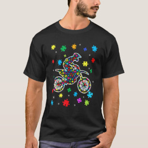 T-shirt Puzzle Motocross Soutien à la sensibilisation à l'