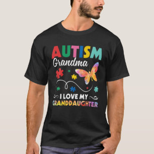 T-shirt Puzzle Papillon Autisme Grand-mère I Love My Gran