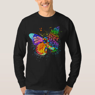 T-shirt Puzzle Ruban Sensibilisation sur l'autisme Bouton
