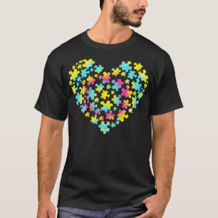 T-shirt Puzzle Tie Dye Cœur de sensibilisation à l'autisme