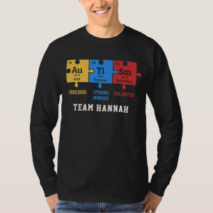 T-shirt Puzzles d'éléments de chimie personnalisés pour l'