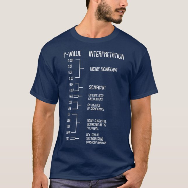 T-shirt PValue Statistiques PHD statisticien analyste de d (Devant)