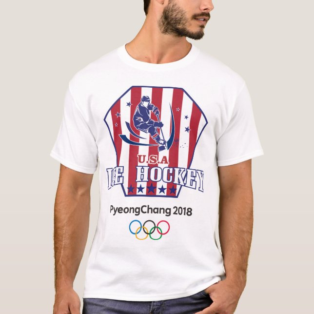 T-shirt pyeongChang 2018 Etats-Unis de hockey sur glace (Devant)