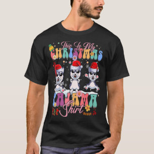 T-shirt Pyjama de Noël Sibérie Husky Père Noël Chig Corres