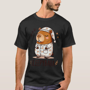 T-shirt Pyjamas de nuit de Capybara Officielle Dormir Slee