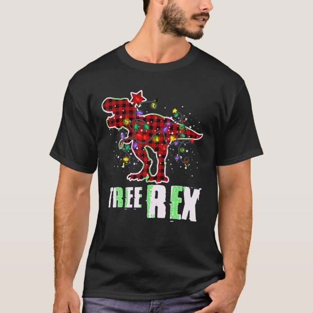 T-shirt Pyjamas Dinosaur Arbre Rex Arbre de Noël Joyeux So (Devant)
