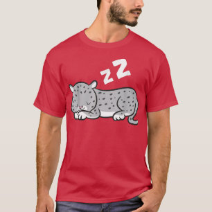 T-shirt Pyjamas léopard des neiges dormant mignon léopard 