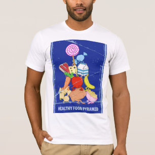 T-shirt Pyramide alimentaire saine dessin humoristique