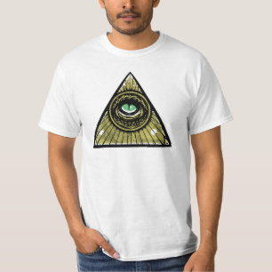 T-shirt Pyramide reptile d'oeil de hippie d'Illuminati