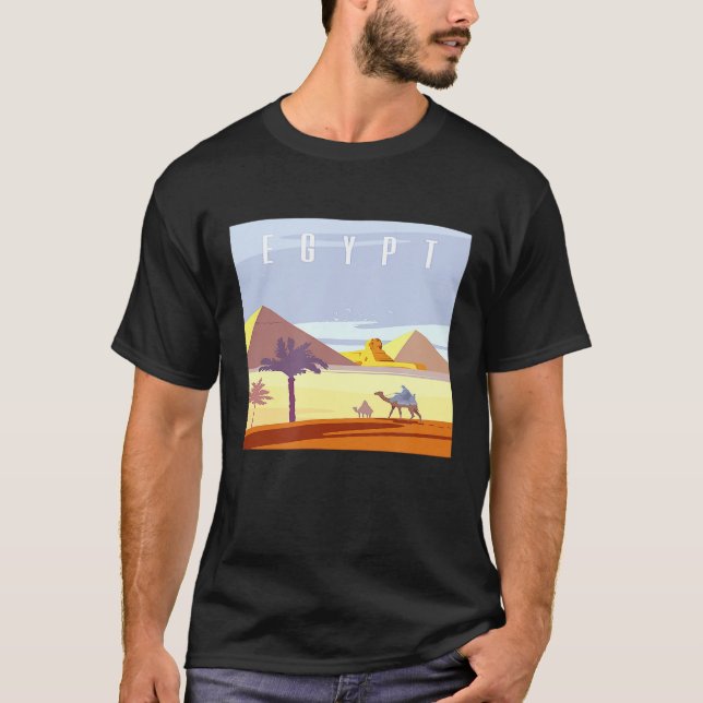 T-shirt Pyramides égyptiennes Désert Camel Art Déco (Devant)