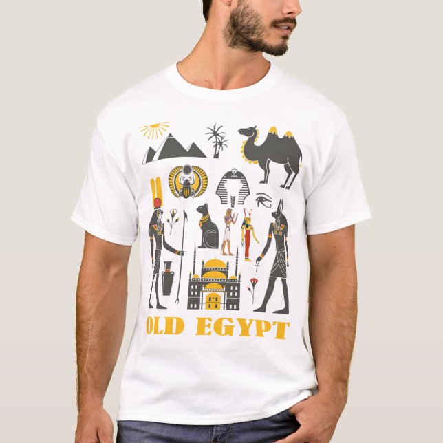 T-shirt Pyramides et symboles de l'ancienne Égypte (Devant)