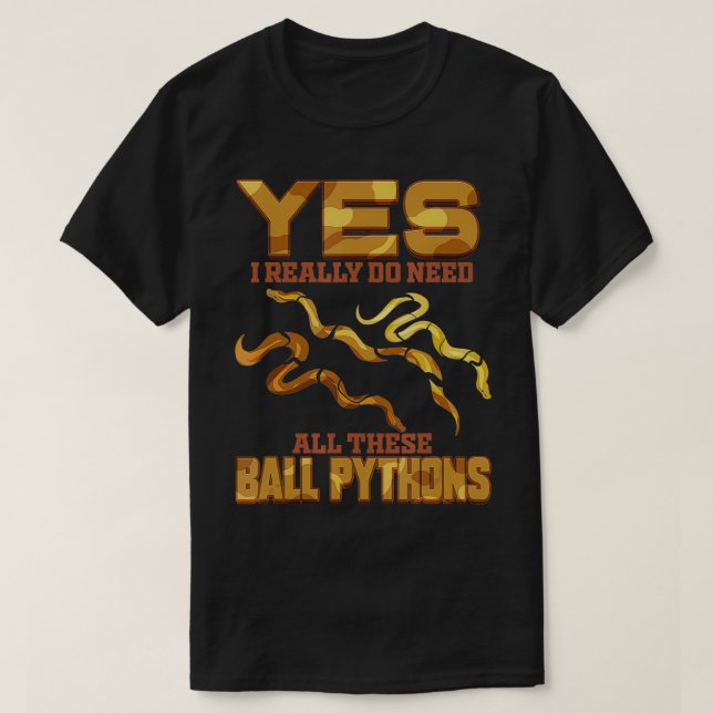 T-shirt Python de balle Python Herpetologue (Design devant)