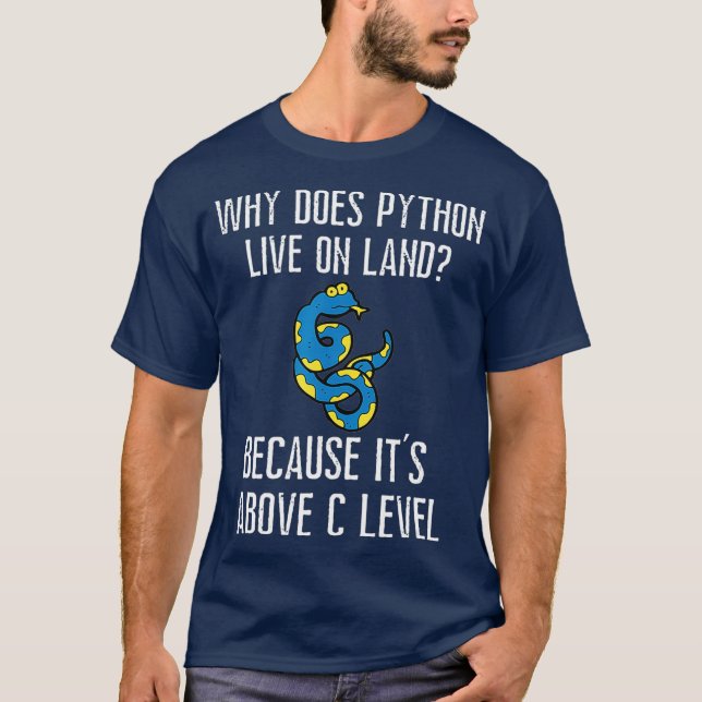 T-shirt Python Est Au-Dessus De C Niveau Drôle Programmati (Devant)